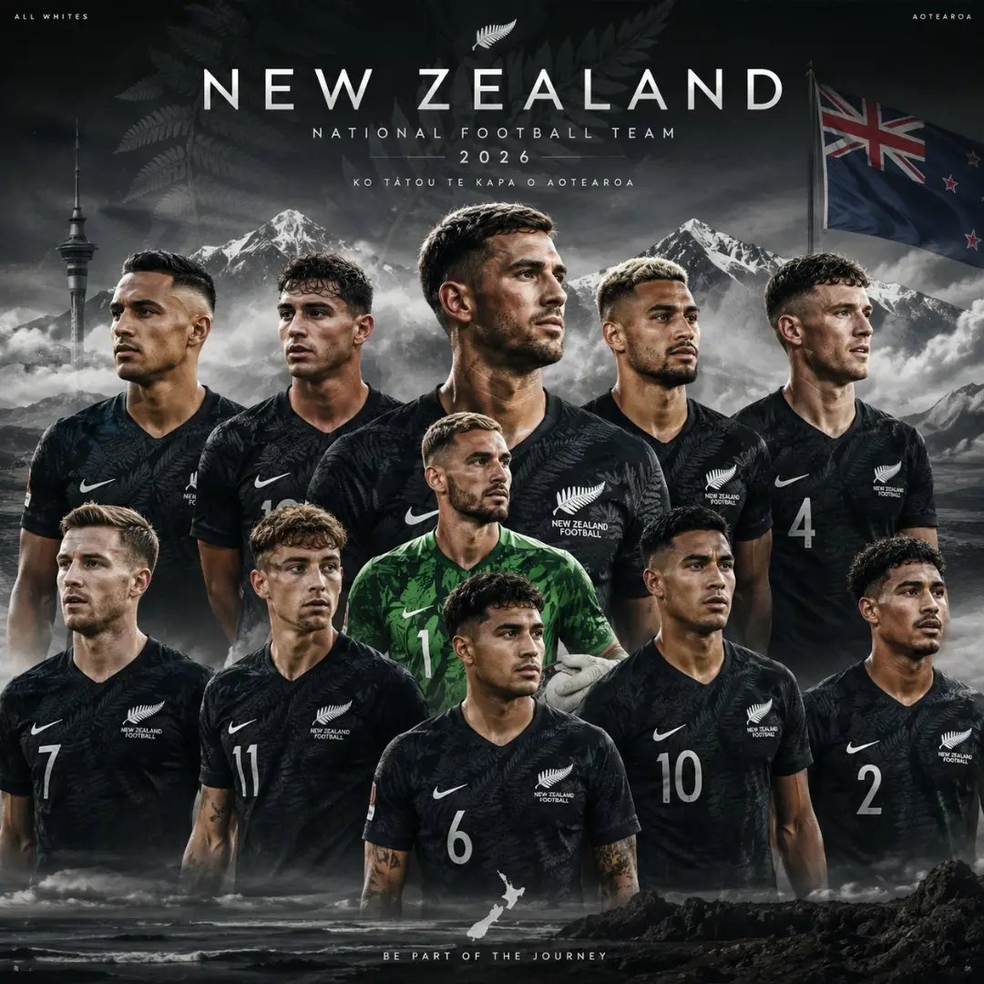New Zealand National Football Team 2026 World Cup poster